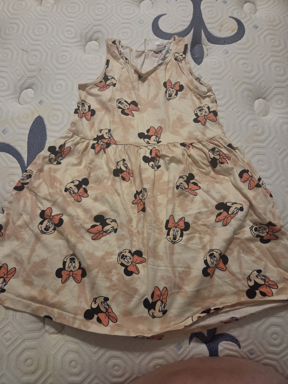 H&M Peach Minnie Mouse Bow Print Dress